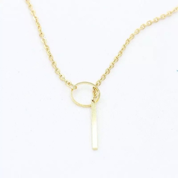 Dainty gold toned lariat necklace - Picture 3 of 4